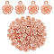 100Pcs Alloy Pendants, Flower Charms, Rose Gold, 15.5x12x3.8mm, Hole: 1.8mm