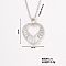 Fashionable and Elegant Brass Pave Clear Cubic Zirconia Heart Pendant Necklaces for Women, Platinum, 15.75 inch(40cm)
