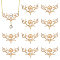 10Pcs Brass Pendant Bails, with Clear Cubic Zirconia, Deer, Golden, 25x38x5mm, Hole: 1mm and 1.2mm