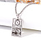 Retro Hip-hop 304 Stainless Steel Tarot Pendant Necklaces for Men, Stainless Steel Color, 24.02 inch(61cm)