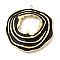 304 Stainless Steel Enamel Big Pendants, Flat Round, Ion Plating(IP), Real 18K Gold Plated, Black, 55x52x7mm, Hole: 3mm