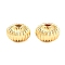 Brass Beads, Corrugated Rondelle, Rack Plating, Long-Lasting Plated, Lead Free & Cadmium Free, Real 18K Gold Plated, 10x6.5mm, Hole: 2mm