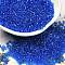 Transparent Colours Glass Round Seed Beads, Blue, 2~2.5x1.5mm, Hole: 1mm, about 28125pcs/pound