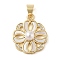 Brass & Shell & Clear Cubic Zirconia Pendants, with ABS Plastic Pearl, Flower, Real 18K Gold Plated, 20x16.5x6.5mm, Hole: 3.5x4.5mm