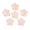 Transparent Spray Paint Glass Beads, Star with Bowknot, Misty Rose, 14x15x7mm, Hole: 1.2mm