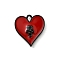 Alloy Enamel Gothic Style Pendants, Black, Heart, 21x19x2.5mm, Hole: 2mm