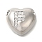 Rack Plating Brass Micro Pave Cubic Zirconia Pendants, Cadmium Free & Lead Free, Heart with Letter A~Z Charms, Platinum, Letter F, 14.5x16x6mm, Hole: 3mm