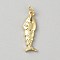 Brass Pendants, with Jump Rings, Fish Charm, Golden, 25x8x4mm, Hole: 3.5mm