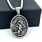 Nordic Viking Retro Stainless Steel Dragon Pendant Necklaces for Men, Stainless Steel Color