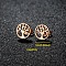 201 Stainless Steel Stud Earrings, Rose Gold, Tree of Life, 10mm