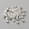 Cube Brass Beads, Silver, 4x4x4mm, Hole: 3mm