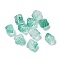 Baking Painted Transparent Glass Beads, Gradient Color, Lion, Sea Green, 11.5x11x9.5mm, Hole: 1.2mm