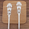 Alloy Hair Stick, Flower, Platinum, 157x25mm