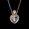 Natural Quartz Crystal Perfume Bottle Pendant Necklace, Aromatherapy Essential Oil Bottle Necklace with Stainless Steel Chain Finding, 24.02 inch(61cm)