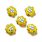 Handmade Lampwork Beads, Flower, Gold, 18~19x20.5x8.5mm, Hole: 1.6mm