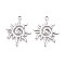 304 Stainless Steel Pendants, Sun Charm, Anti-Tarnish, Stainless Steel Color, 33x26x2.5mm, Hole: 2mm