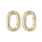 Brass Spring Gate Rings, Cadmium Free & Nickel Free & Lead Free, Oval, Real 18K Gold Plated, 20x12x3mm