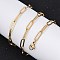 304 Stainless Steel Paperclip Chain Necklaces, Ion Plating(IP), Real 14K Gold Plated, 17.40 inch(44.2cm)