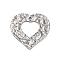 304 Stainless Steel Pendants, Textured, Heart Charms, Antique Silver, 30x30x1~2mm, Hole: 1.8mm