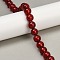 Handmade Silver Foil Glass Beads Strands, Bead in Bead, Round, Dark Red, 12x11mm, Hole: 1.4mm