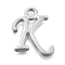 Alloy Letter Pendants, Rack Plating, Cadmium Free & Lead Free, Unplated, Letter.K, 12~17x4~15x2mm, Hole: 1.5mm