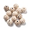 Crackle Opaque Acrylic Beads, Imitation Turquoise, Corrugated Round, Blanched Almond, 11x10.5mm, Hole: 2mm