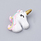 Resin Cabochons, Unicorn, Colorful, 26x22x8mm