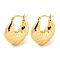 Rack Plating Brass Hoop Earrings, Long-Lasting Plated, Lead Free & Cadmium Free, Oval, Real 18K Gold Plated, 31x11x30mm
