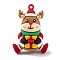 PVC Plastic Pendants, Christmas Theme, Deer, 51x36.5x23.5mm, Hole: 3.5mm