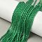 Cat Eye Beads Strands, Round, Green, 2mm, Hole: 0.7mm, about 189pcs/strand, 14.84~14.92 inch(37.7~37.9cm)