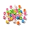 UV Plating Opaque Acrylic European Beads, Large Hole Beads, Iridescent, Letter, Letter G, 18.5~22.5x12~20x13~14mm, Hole: 6mm
