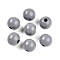 Painted Natural Wood Beads, Round, Light Grey, 16mm, Hole: 4mm