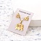 201 Stainless Steel Pendant Necklaces & Stud Earrings Sets, Golden, Elephant, 10x8mm & 400mm