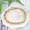 304 Stainless Steel Oval Link Chain Bracelets for Women Men, Ion Plating(IP), Golden, 8-3/8 inch(21.2cm)