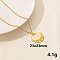 304 Stainless Steel Flat Round Pendant Necklace for Women, Cable Chain Necklaces