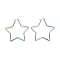 304 Stainless Steel Hoop Earrings, Hypoallergenic Earrings, Star, Rainbow Color, 63x62.5x2mm, 12 Gauge, Pin: 1x0.6mm