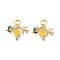 Brass Micro Pave Colorful Cubic Zirconia and Enamel European Dangle Charms, Lollipop & Airplane & Flower, Large Hole Pendants, Real 18K Gold Plated, Gold, 32mm, Hole: 4.8mm