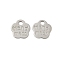 304 Stainless Steel Chain Extender Drop, Flower with Word Handmade Charms, Stainless Steel Color, 8.5x8.5x1mm, Hole: 1.6mm