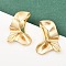 304 Stainless Steel Nuggets Stud Earrings, Ion Plating(IP), Real 18K Gold Plated, 34x23mm