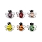 Handmade Lampwork Beads, Bees, Mixed Color, 15.5~16.5x18.5~19x8mm, Hole: 1.4mm