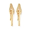 Brass Hook and S-Hook Clasps, Nickel Free, Real 18K Gold Plated, 36.5mm, Hole: 2x1.5mm