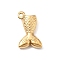 304 Stainless Steel Pendants, Real 18K Gold Plated, Fishtail, 18.5x11x4.5mm, Hole: 1.5mm