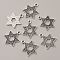 Tibetan Style Alloy Pendants, Star of David Charms, Antique Silver, 27.5x21x2mm, Hole: 2mm