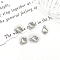 Alloy Connector Charms, Platinum, Heart, 8x5mm
