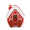 Christmas Silicone Beads, Red, House, 30x28x21.5mm, Hole: 2.6mm