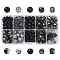 Glass Beads, Mixed Styles, Mixed Shapes, Black, 7~9x6.5~8x6~8mm, Hole: 0.9~1.6mm, 202pcs/set
