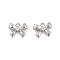 Brass Micro Pave Clear Cubic Zirconia Pendants, Bowknot Charms, Real Platinum Plated, 5.5x7x2.5mm, Hole: 0.8mm