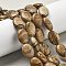 Natural Picture Jasper Beads Strands, Flat Oval, 18x13x6mm, Hole: 0.8mm, about 11pcs/strand, 7.48''~7.68''(19~19.5cm)