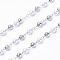 Handmade Acrylic Beaded Chains, with Spool, with Brass Findings, Long-Lasting Plated, Soldered, Platinum, 3mm, about 32.8 Feet(10m)/roll