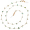 Natural Jade Chips and Alloy Link Chains Neck Strap for Eyeglasses, Eyeglasses Chains with Rubber Loops Ends, 680~685mm